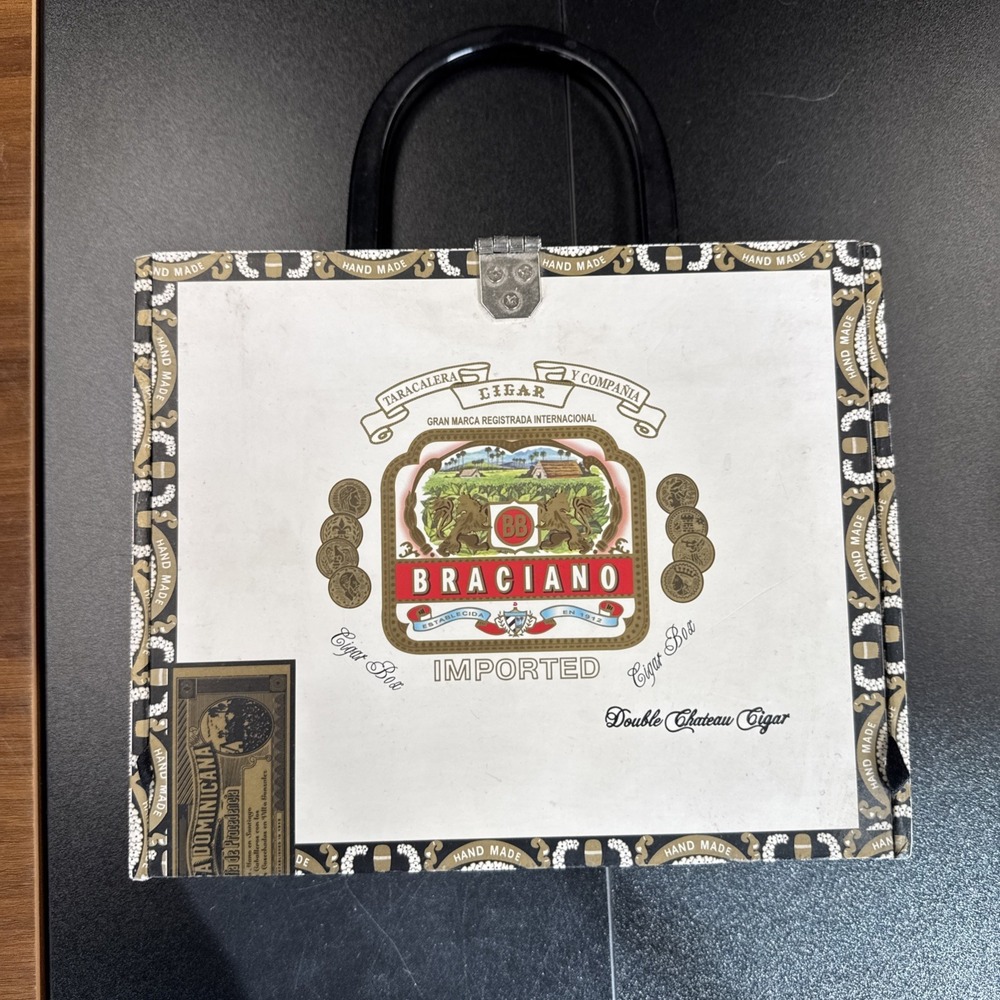 Cigar Box Purse, Vermouth Bianco, with beaded and sequined decoration